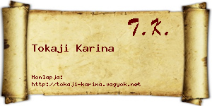 Tokaji Karina névjegykártya